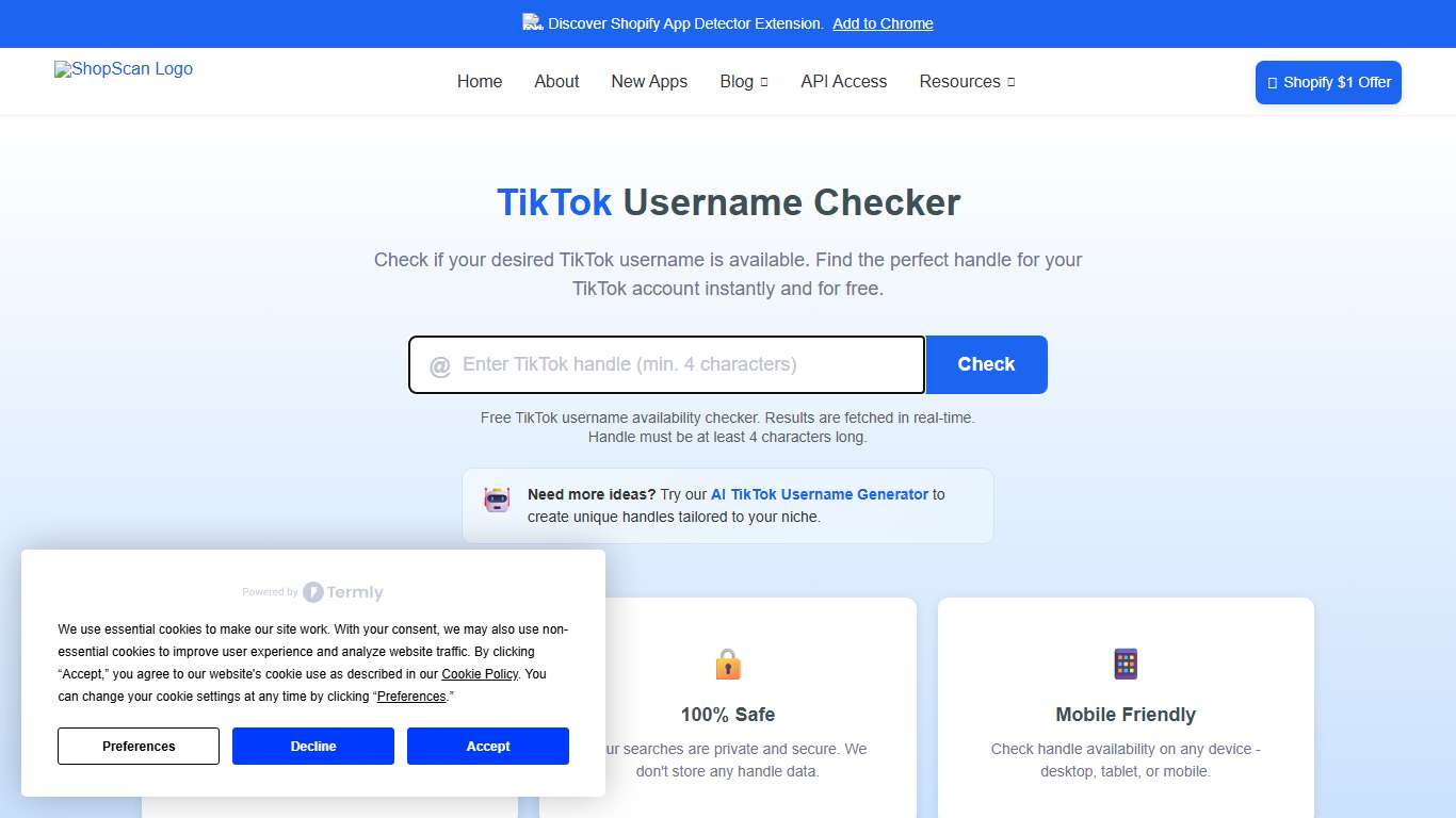 TikTok Username Availability Checker | ShopScan